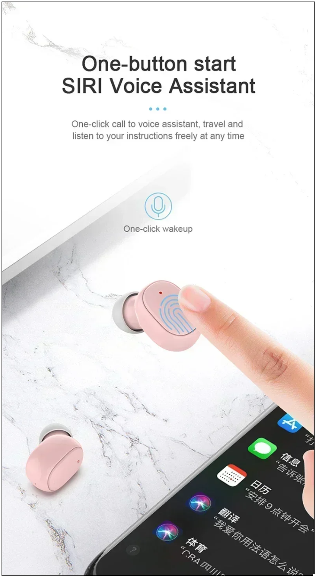 A6S TWS Earphones Wireless Bluetooth 5.1 Headphones Touch Control Earbuds With Mic Earphones Sport Waterproof Headset for xiaomi