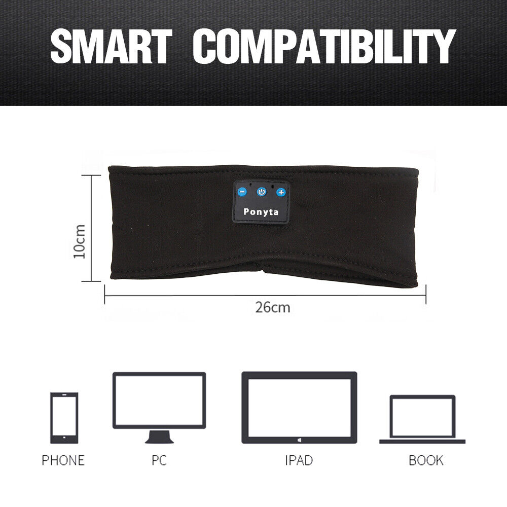 Bluetooth Sports Headband Elastic Eye Mask Sleeping Headphones for Men