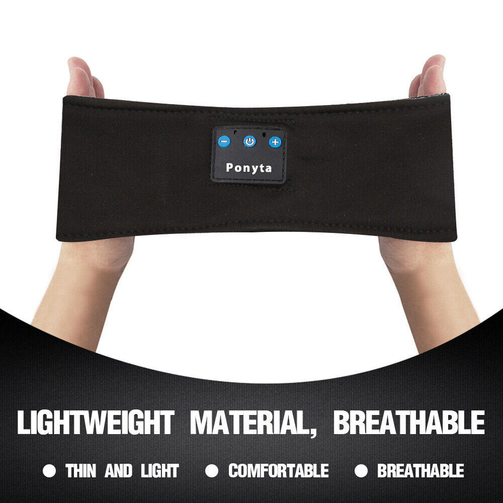 Bluetooth Sports Headband Elastic Eye Mask Sleeping Headphones for Men