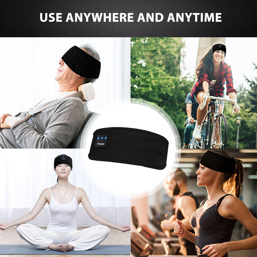 Bluetooth Sports Headband Elastic Eye Mask Sleeping Headphones for Men